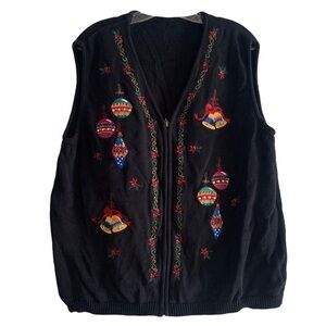 Beaded and Embroidered Holiday Sweater Vest